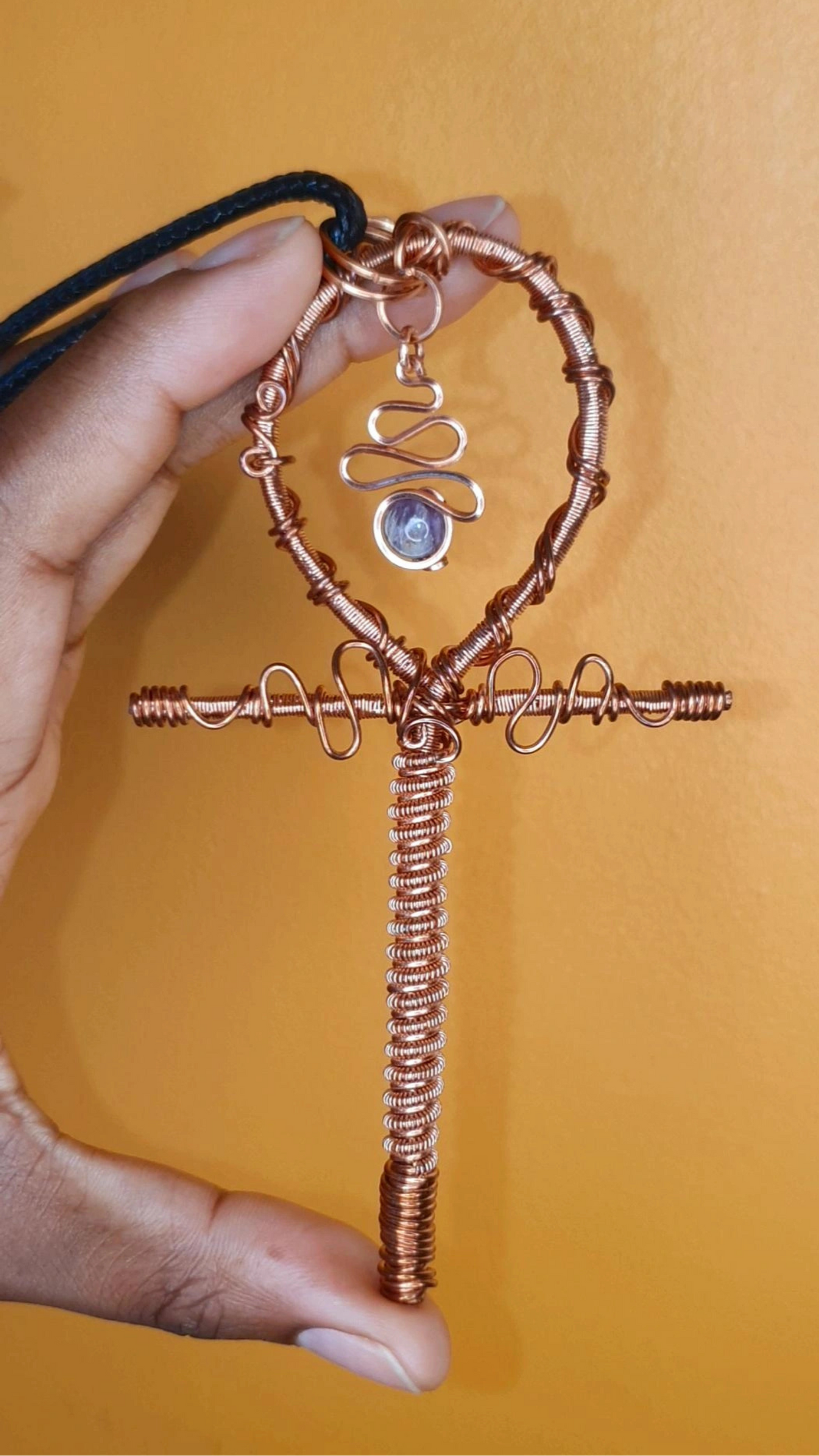 THE MANDALAN -PHANTOM QUARTZ ANKH NECKLACE