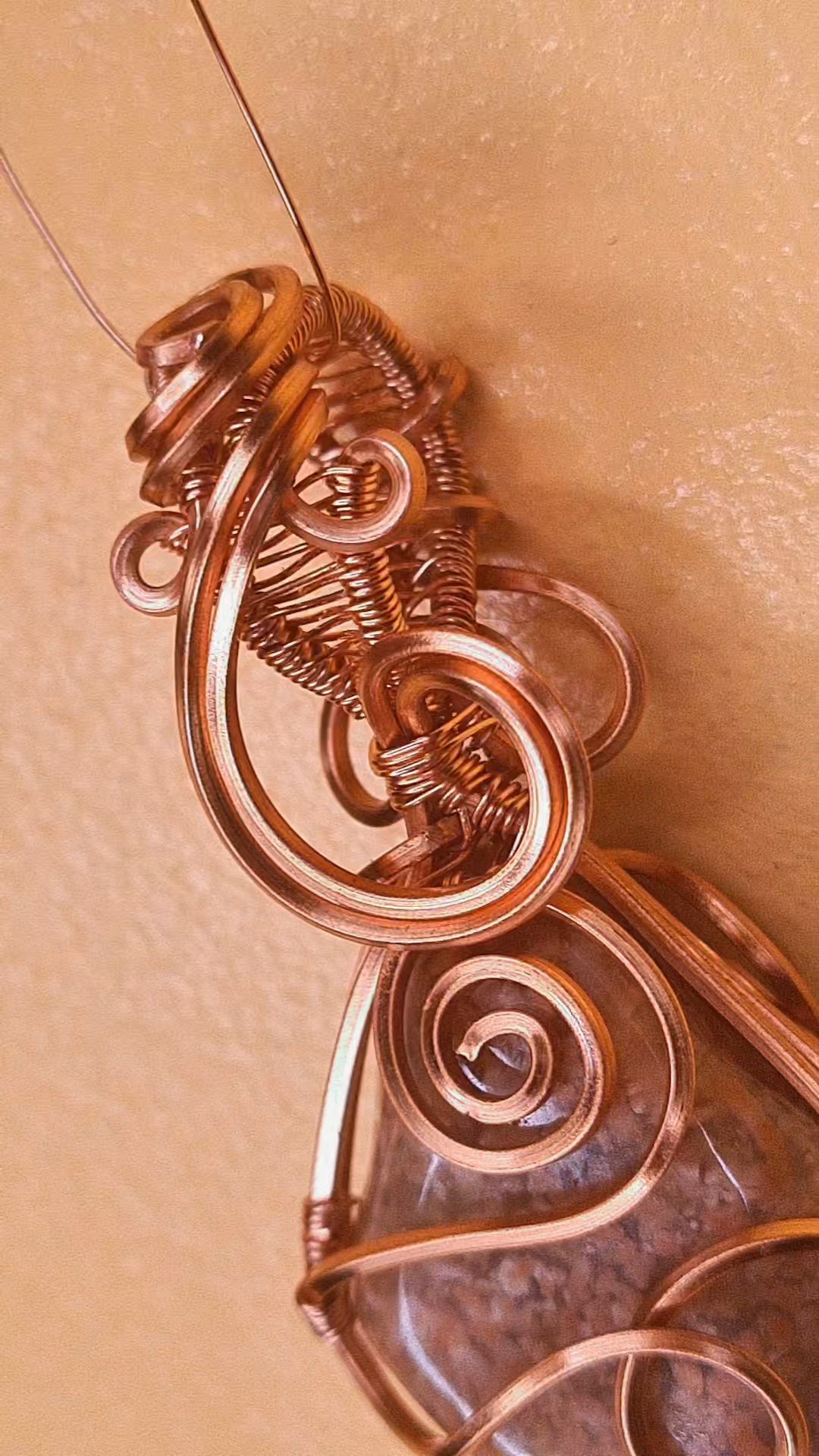 '888 DIVINE LADY' PINK MOSS AGATE PENDANT