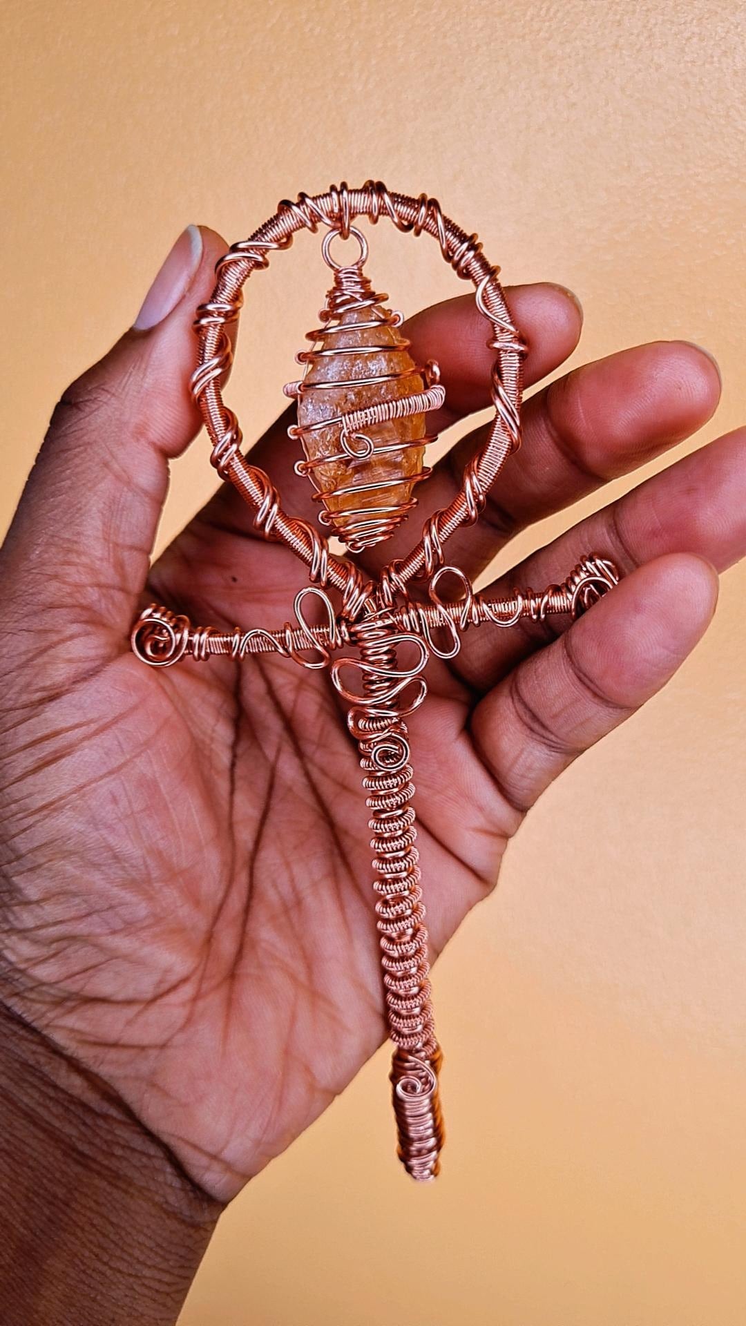 'GOLDEN LIFE' - HANDHELD CITRINE ANKH