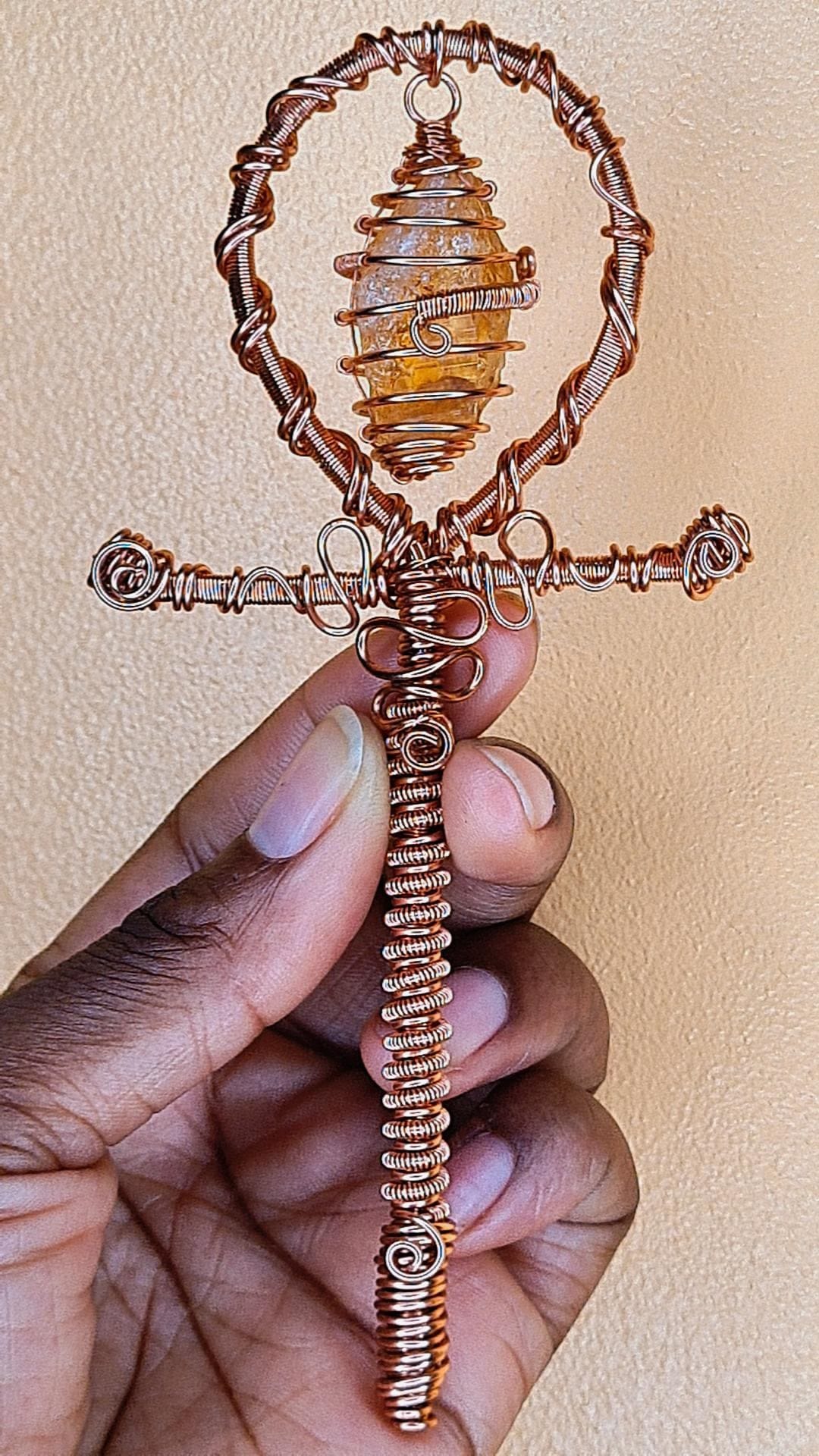 'GOLDEN LIFE' - HANDHELD CITRINE ANKH