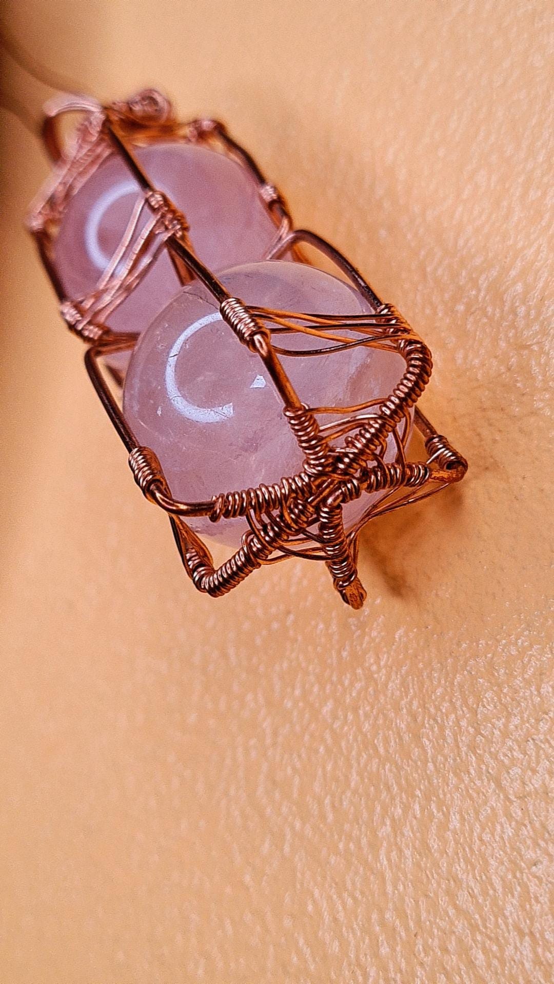 'THE LOVE BUBBLES' - ROSE QUARTZ PENDANT & CHAIN