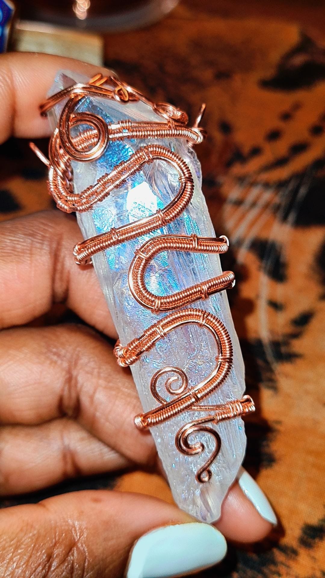 '111 MIRACLE SHARD' - RAW ANGEL AURE QUARTZ PENDANT & CHAIN