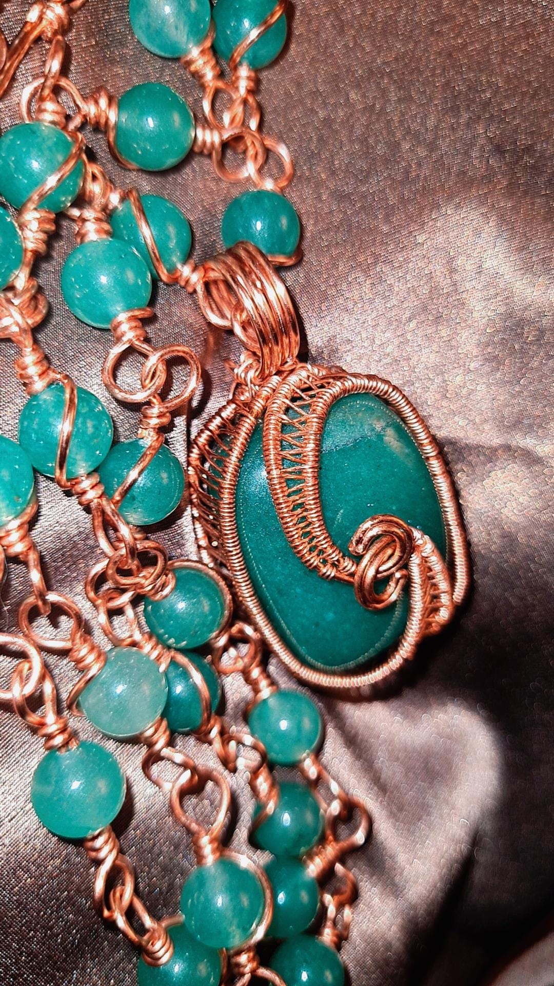 'DRAGON HEART'- AVENTURINE PENDANT & CHAIN COMBO