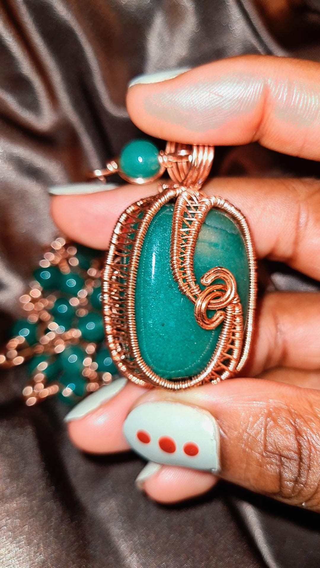 'DRAGON HEART'- AVENTURINE PENDANT & CHAIN COMBO