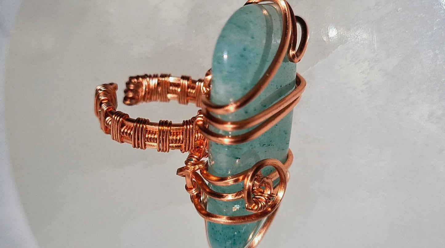 PURE ABUNDANCE -AVENTURINE RING (ADJUSTABLE)