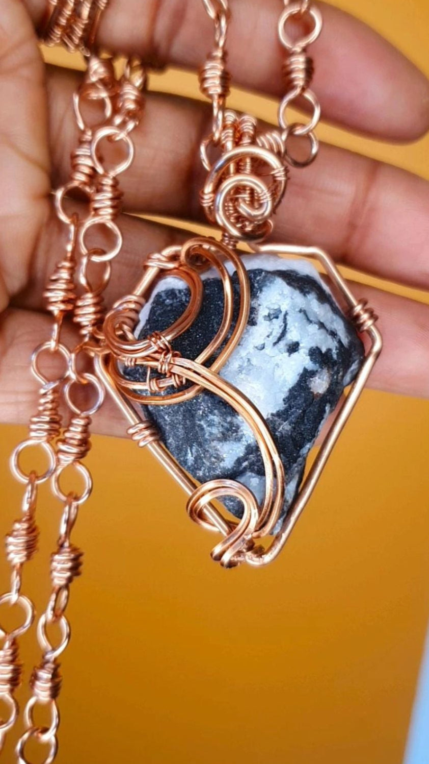 DIAMOND ROOTS - RAW ZEBRA JASPER NECKLACE