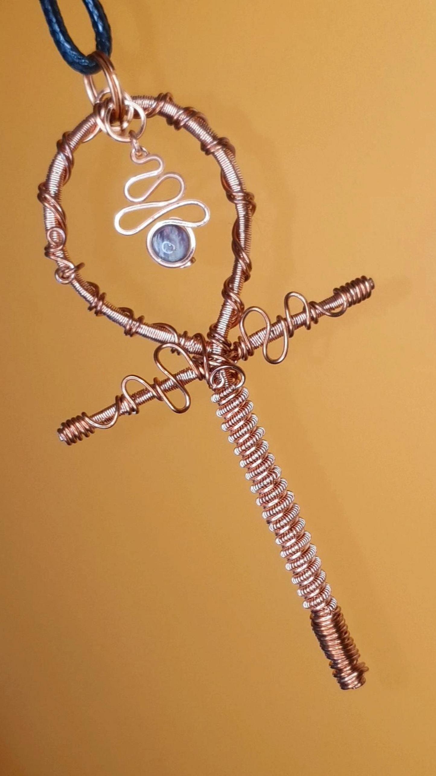 THE MANDALAN -PHANTOM QUARTZ ANKH NECKLACE