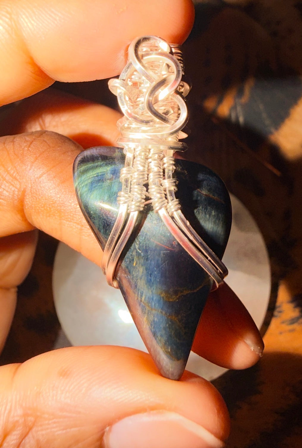DARK KNIGHT - BLUE TIGERS EYE NECKLACE
