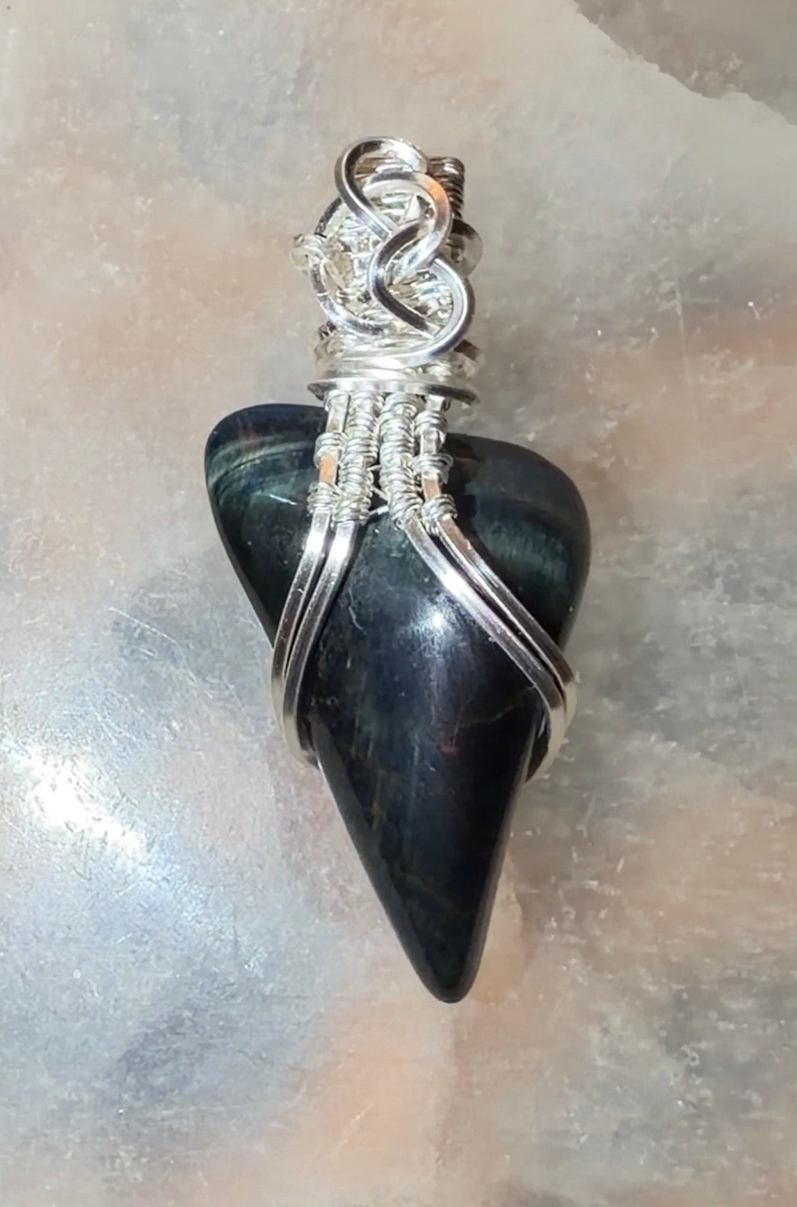 DARK KNIGHT - BLUE TIGERS EYE NECKLACE
