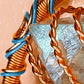 '888 FLUORITE 'PYRAMINX DIAMOND' -GOLDEN ANKH PENDANT (SML) -