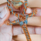 '888 FLUORITE 'PYRAMINX DIAMOND' -GOLDEN ANKH PENDANT (SML) -