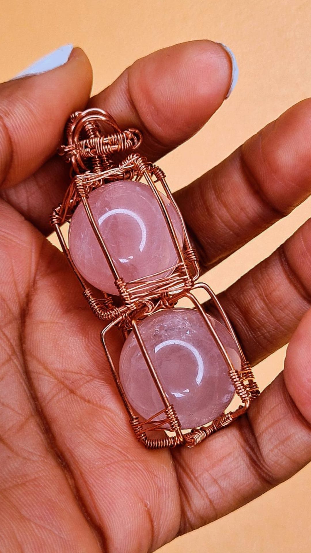'THE LOVE BUBBLES' - ROSE QUARTZ PENDANT & CHAIN
